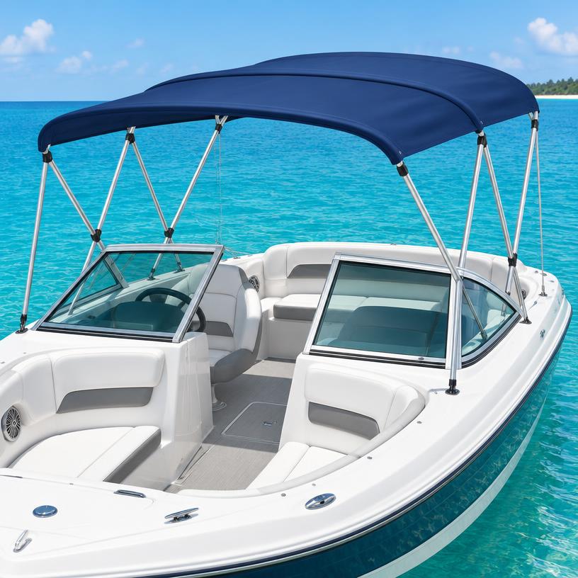 Bowrider Boat Amazing Photo by www.BOWRIDER-BOATS.com — 3-Bow Bimini Top Kit, illustrative boating accessory photo, not an exact listing. Images Created by www.Bowrider-Boats.com