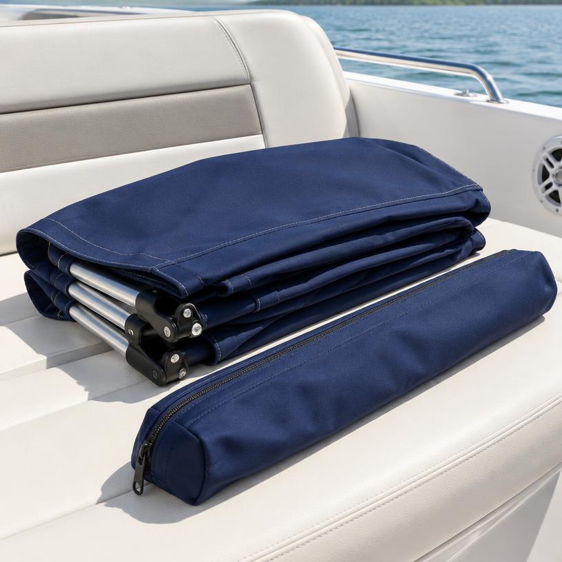 Bowrider Boat Amazing Photo by www.BOWRIDER-BOATS.com — Bimini Top Storage Boot, illustrative boating accessory photo, not an exact listing. Images Created by www.Bowrider-Boats.com