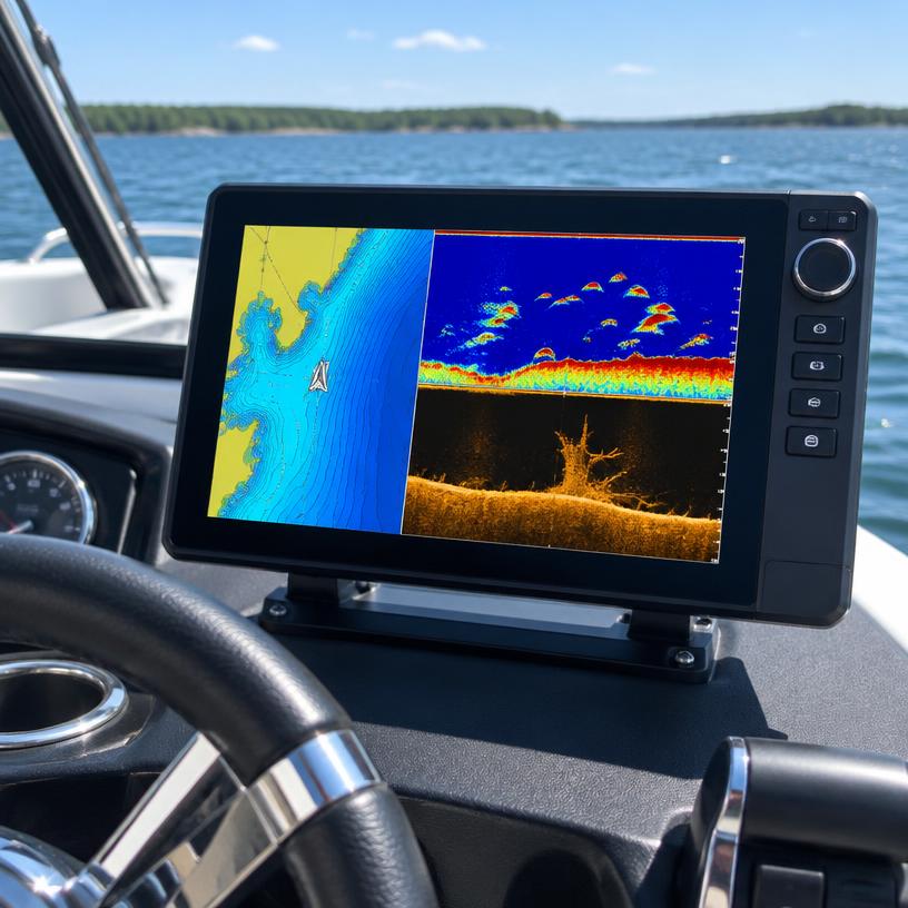 Bowrider Boat Amazing Photo by www.BOWRIDER-BOATS.com — GPS Fish Finder Combo, illustrative boating accessory photo, not an exact listing. Images Created by www.Bowrider-Boats.com