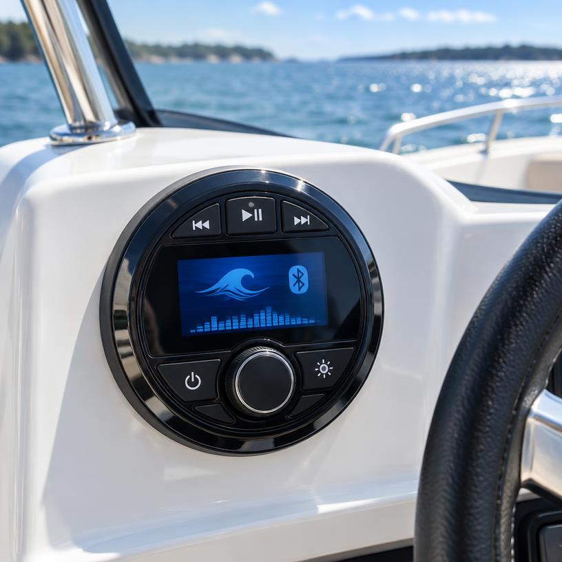 Bowrider Boat Amazing Photo by www.BOWRIDER-BOATS.com — Marine Bluetooth Stereo, illustrative boating accessory photo, not an exact listing. Images Created by www.Bowrider-Boats.com