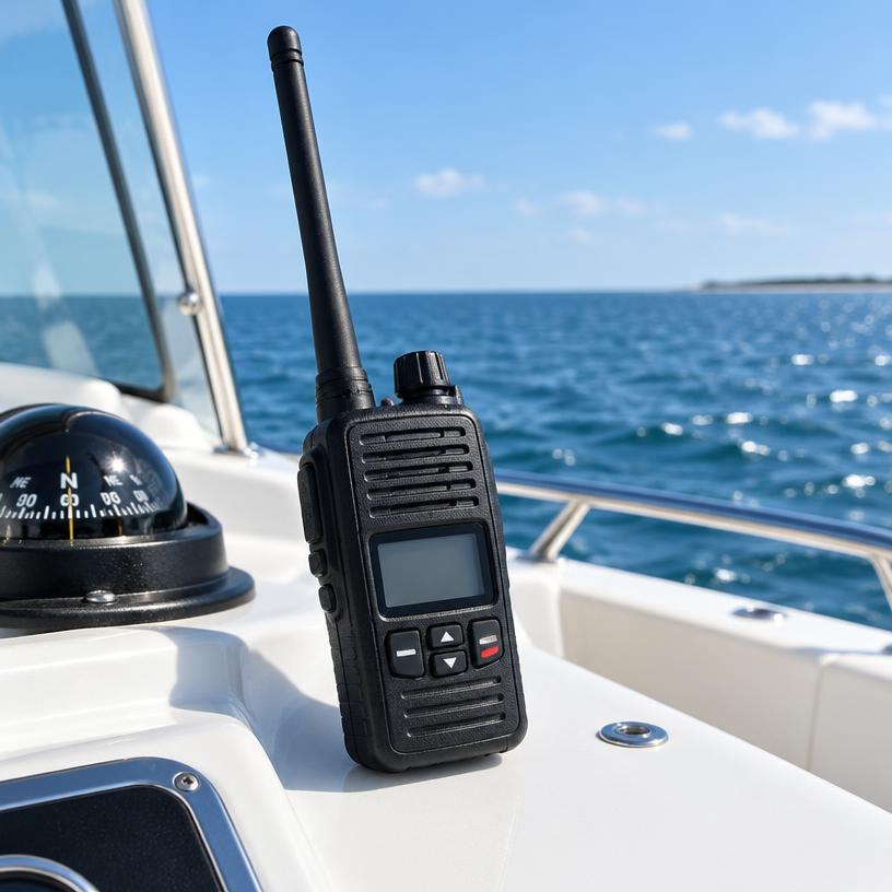 Bowrider Boat Amazing Photo by www.BOWRIDER-BOATS.com — Handheld VHF Marine Radio, illustrative boating accessory photo, not an exact listing. Images Created by www.Bowrider-Boats.com