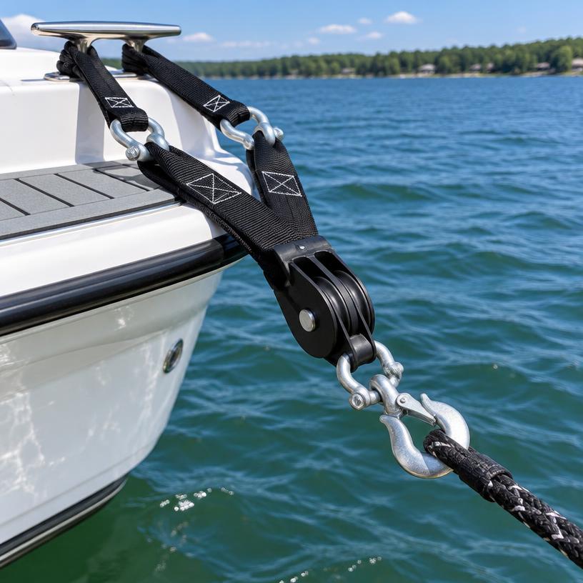 Bowrider Boat Amazing Photo by www.BOWRIDER-BOATS.com — Tow Harness Bridle, illustrative boating accessory photo, not an exact listing. Images Created by www.Bowrider-Boats.com