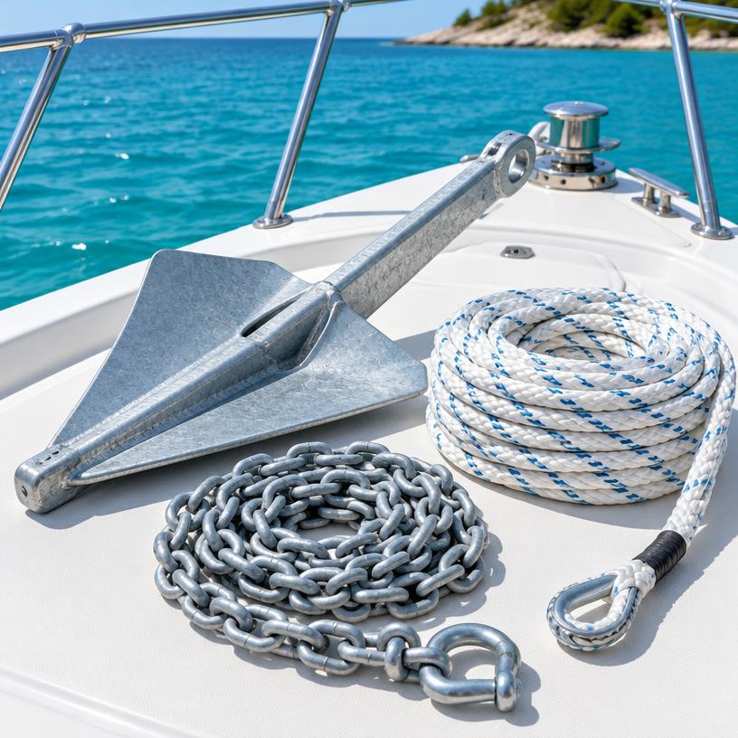 Bowrider Boat Amazing Photo by www.BOWRIDER-BOATS.com — Galvanised Anchor Kit, illustrative boating accessory photo, not an exact listing. Images Created by www.Bowrider-Boats.com
