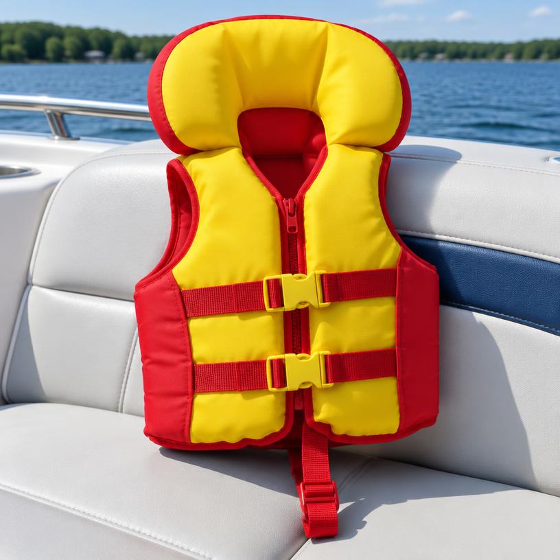 Bowrider Boat Amazing Photo by www.BOWRIDER-BOATS.com — Kids Life Jacket PFD, illustrative boating accessory photo, not an exact listing. Images Created by www.Bowrider-Boats.com