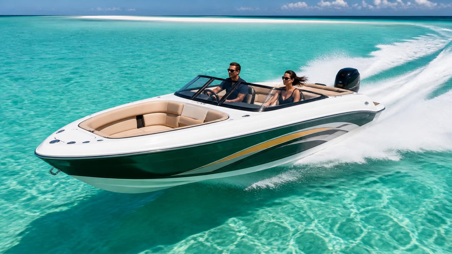 Sea Jay Aluminium Boats Vision 520 Bowrider Amazing Photo by www.BOWRIDER-BOATS.com — Sea Jay Aluminium Boats Vision 520 Bowrider bowrider boat, on the water, 17.1 ft aluminium hull with outboard propulsion. Images Created by www.Bowrider-Boats.com