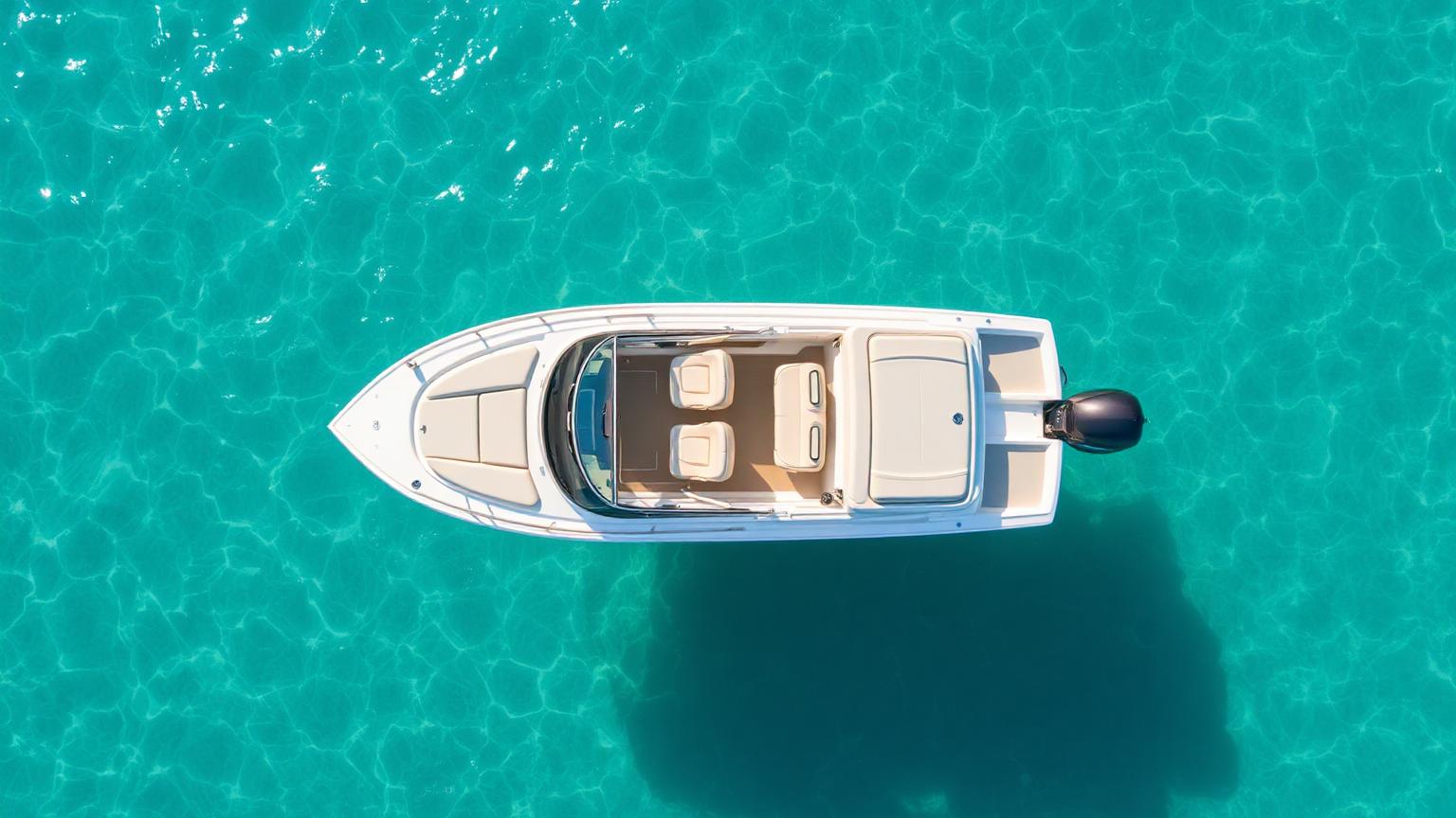 Bowrider Boat Amazing Photo by www.BOWRIDER-BOATS.com — Angler fishing from the bow of a boat on glassy clear water. Images Created by www.Bowrider-Boats.com