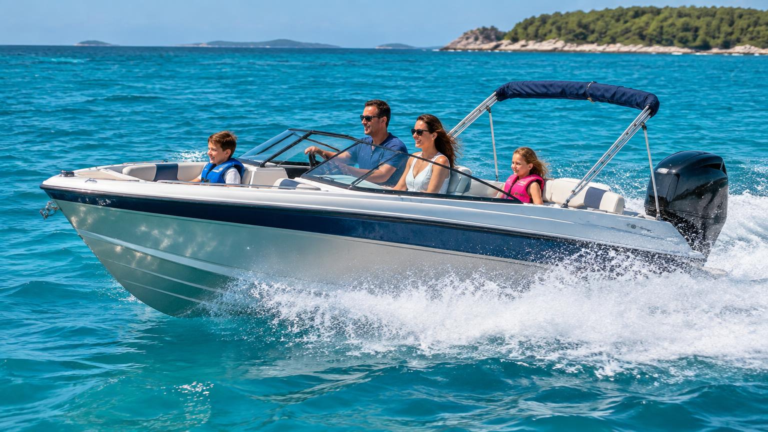 Rinker QX21 Bowrider Amazing Photo by www.BOWRIDER-BOATS.com — Rinker QX21 bowrider boat, on the water, 21.0 ft fibreglass hull with stern drive propulsion. Images Created by www.Bowrider-Boats.com