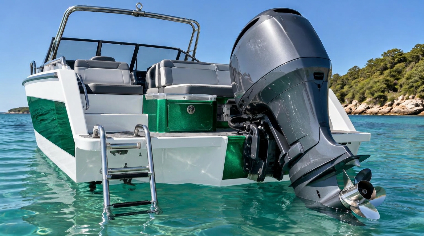 Regal LX4 Bowrider Amazing Photo by www.BOWRIDER-BOATS.com — Regal LX4 bowrider boat, on the water, 15.5 ft fibreglass hull with outboard propulsion. Images Created by www.Bowrider-Boats.com