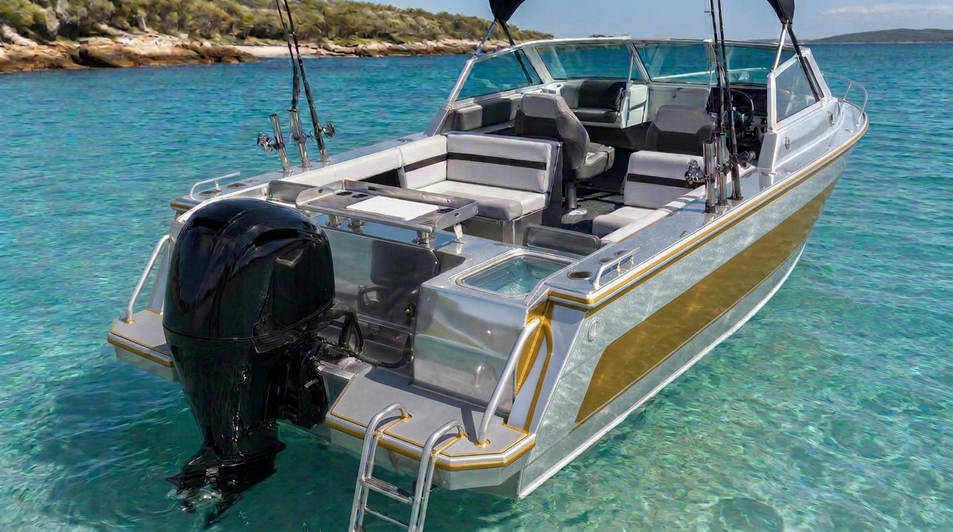 Tahoe Boats 550 TS Bowrider Amazing Photo by www.BOWRIDER-BOATS.com — Tahoe Boats 550 TS bowrider boat, on the water, 18.0 ft fibreglass hull with outboard propulsion. Images Created by www.Bowrider-Boats.com
